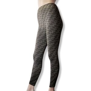 Gold & Black Metallic Zig Zag Leggings by Shosho